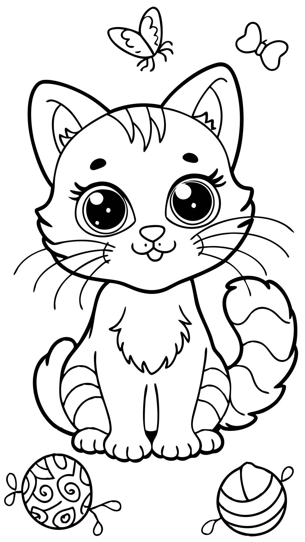 cute kitten coloring page